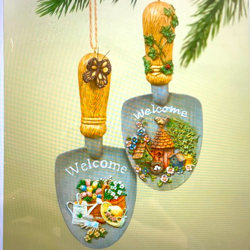 Garden spade ‘Welcome’ ornament- set of two